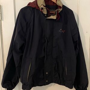 Greg Norman Mens Large Golf Full Zip Jacket Navy Blue Windbreaker